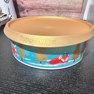 Tupperware SNOWFALL SWEETIES CHRISTMAS HOLIDAY COOKIE/SNACK CANISTER 8676a-2 Fox